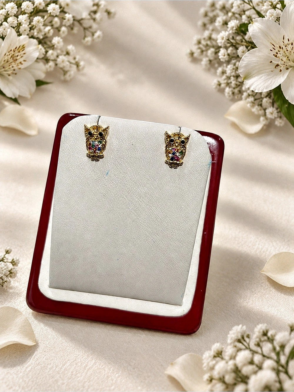 Multicolor Cat Stud Earrings steel